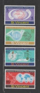 ST. VINCENT #375-378 1974 UPU CENTENARY MINT VF NH O.G