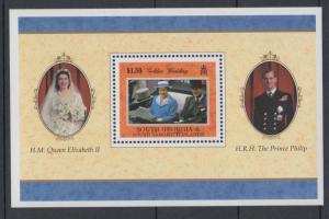 XG-U074 SOUTH GEORGIA - Royalty, 1997 QEII Golden Wedding MNH Sheet