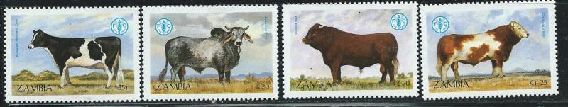 Zambia #418-421 Cattle set complete (MNH) CV$3.75