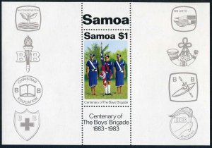 Samoa 619, MNH. Michel 535 Bl.31. Boys Brigade, centenary, 1983.