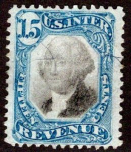 R110 - 15c - Blue and Black - US Second Issue Revenue Stamp