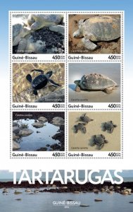GUINEA BISSAU - 2016 - Tortoises/Turtles - Perf 6v Sheet - Mint Never Hinged