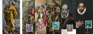 68891 - SPAIN - Set of 10 MAXIMUM CARDS 1961 - ART El Greco-