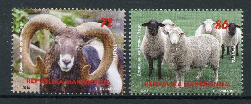 Macedonia 2018 MNH Sheep 2v Set Farm Animals Stamps