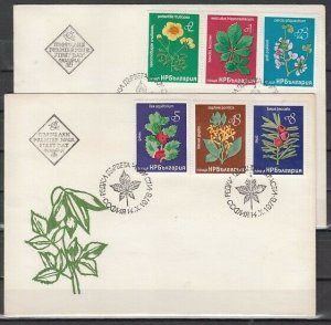 Bulgaria, Scott cat. 2369-2374. Herbs & Flowers issue on 2 First day covers.