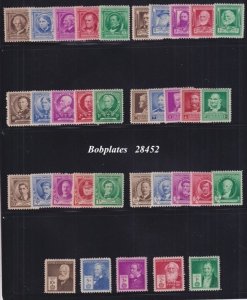 BOBPLATES US #859-93 Famous Americans Singles Set VF H