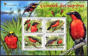 Burundi 2011 WWF Birds Sheet MNH