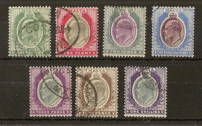 Malta 1903 EDVII Set SG38-44 Fine Used Cat£35