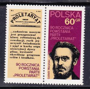 Poland 1897 MNH 1972 Ludwik Warynski w Label