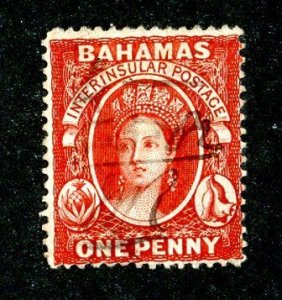 1863  Sc #16 used cv.$20 ( 599A Bahamas )