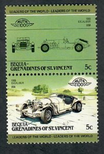 St. Vincent Grenadines - Bequia #88 Cars MNH attached pair