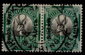 SOUTH WEST AFRICA GV SG41, ½d black & green, FINE USED. Cat £15.