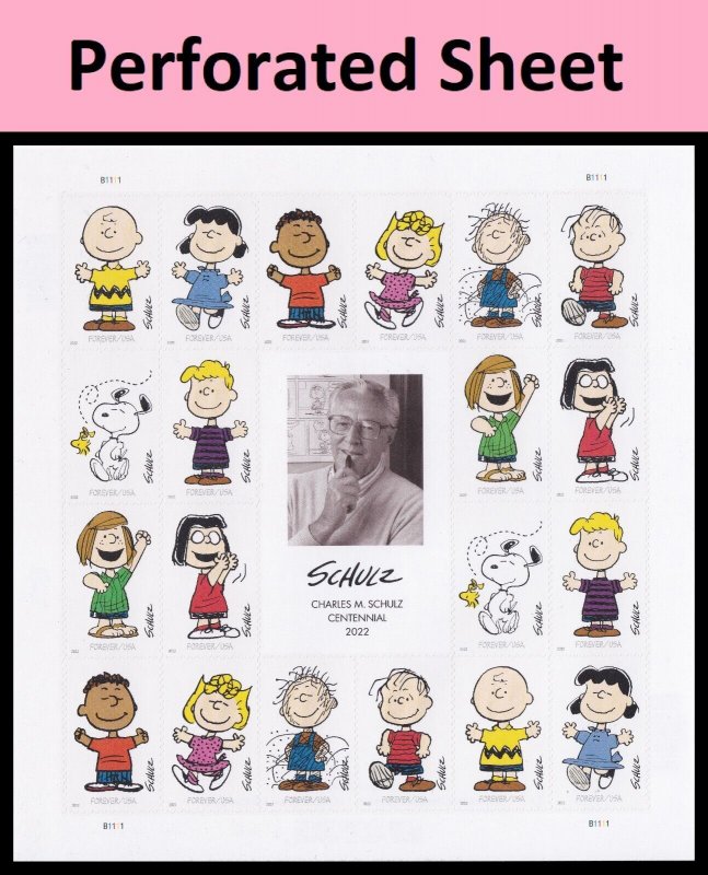 US 5726a-5726j 5726 Charles M Schulz forever sheet (20 stamps) MNH 2022 