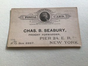 United States New York 1890 Freight forwarder pier 24 postal card Ref 66787