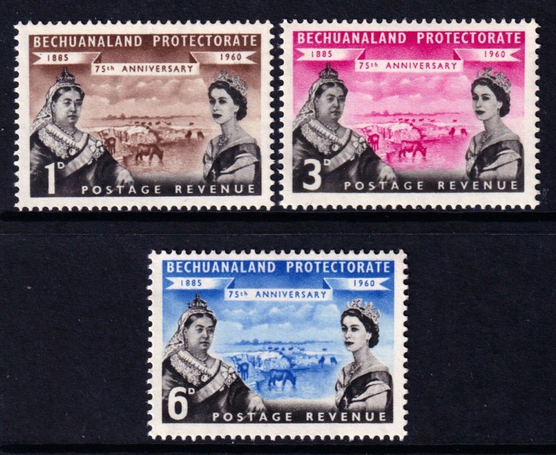Bechuanaland 1960 75th Anniv. Complete Mint MNH Set SG154-156