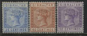 Gibraltar QV 1889 25 to 50 centimos mint o.g.