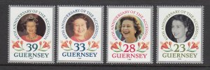 Guernsey 1992  Accession 40th Anniversary,  Set of 4,  Mint NHM