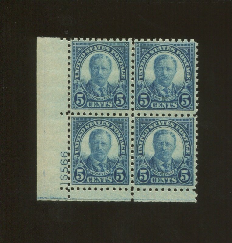 United States Postage Stamp #586 MNH F/VF Plate No. 16566 Block of 4 