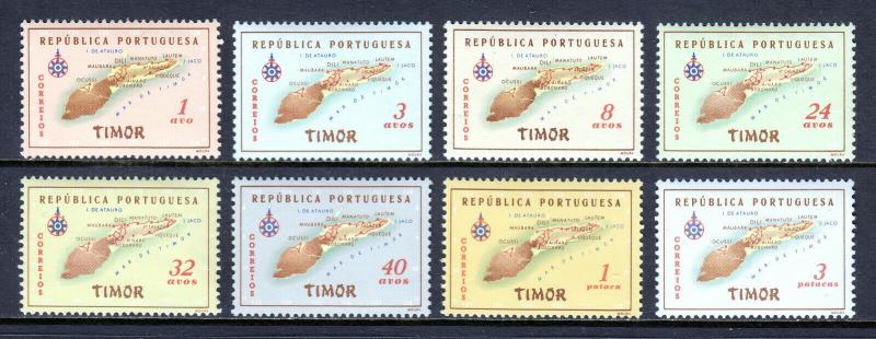 TIMOR — SCOTT 280-287 — 1956 MAP SET — MNH — SCV $8.45+