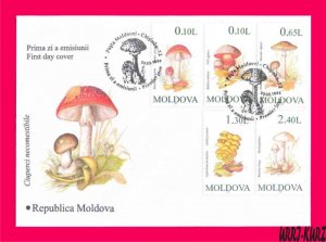 MOLDOVA 1996 Nature Flora Edible Mushrooms Fungi Mi190-194 FDC