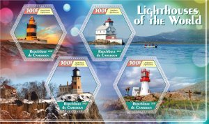 Stamps. Lighthouses 2021 year 1+1 sheets perf Cameroun