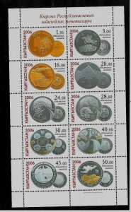 KYRGYSTAN Sc 286 NH ISSUE of 2006 - MINISHEET - Commemorative Coins