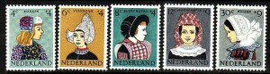 Netherlands-Sc#B348-52- id7-unused hinged semi-postal set-Regional Costumes-1960