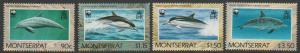 Montserrat SG 833 - 836 set of 4  MVLH - Dolphins