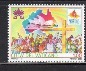 VATICAN #1384 2008 23RD WORLD YOUTH YEAR MINT VF NH