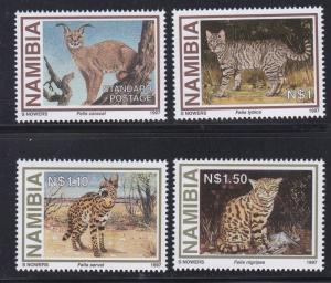 Namibia # 825-828, Small Wild Cats, NH, 1/2 Cat