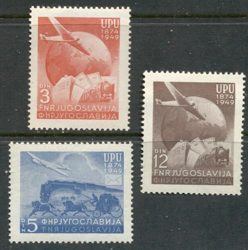 YUGOSLAVIA - UPU:  1949 MNH Set; Sc 265-267