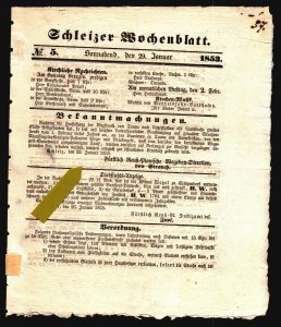 Germany 1853 Postal Official Document ?? - Z17206