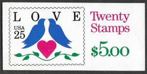 USA # BK169  (Sc.2441a) Love Birds booklet    (1) Mint NH