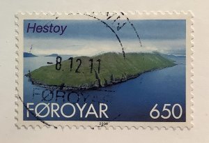 Faroe Island 2000 Scott 384 used - 6.50kr,  view of Hestoy island