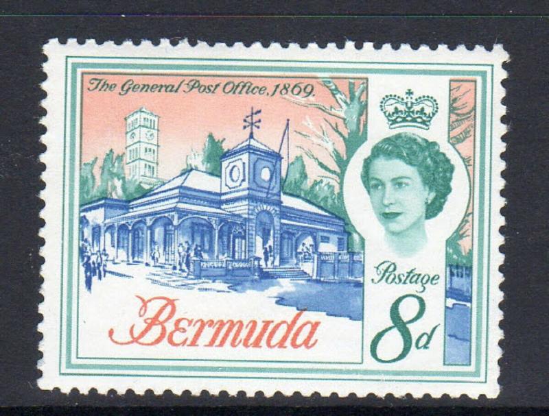 BERMUDA #181  1962  8p  QEII & GENERAL POST OFFICE     MINT  VF NH  O.G