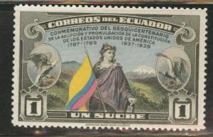 Ecuador Scott 371 MH* 1938 Liberty Flag stamp 