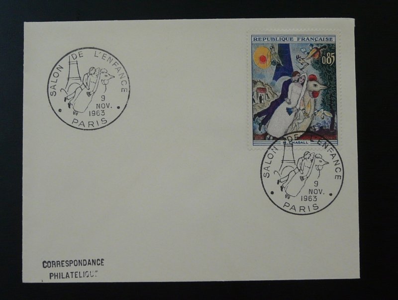 paintings Marc Chagall wedding at Eiffel Tower FDC cover 1963