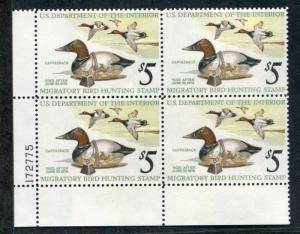 UNITED STATES RW42 MINT NH VF, PLATE BLOCK OF 4