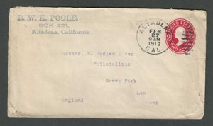 1913 Altadena Ca Philatelist B W Poole Letter From Noted Philatelist To Kent---