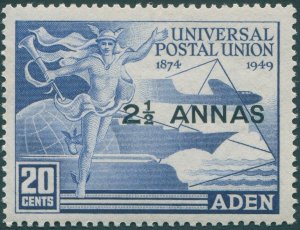 Aden 1949 2½a on 20c ultramarine SG32 unused