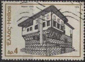 Greece 1144 (used) 4d house at Veria,bis & black (1975)