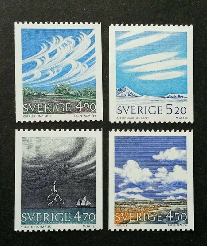 Sweden Meteorology 1990 Climate Wind Lightning Sky Cloud (stamp) MNH