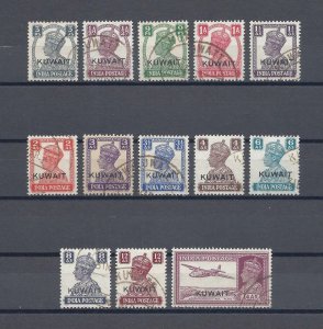 KUWAIT 1945 SG 52/63 USED Cat £170