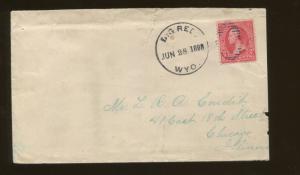 1898 Big Red Wyoming to Chicago Illinois Duplex Canceled Postal Cover