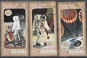 Manama 1971 Set of 6 Space.  Apollo 14