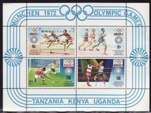 Kenya-Uganda-Tanzania #253a F-VF Mint NH ** Munich Olympics