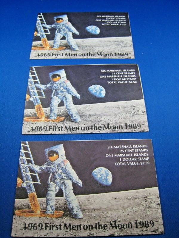 MARSHALL ISLANDS  -  SCOTT # 238A  SPACE COMPLETE BOOKLETS  - LOT OF 3  (wr)