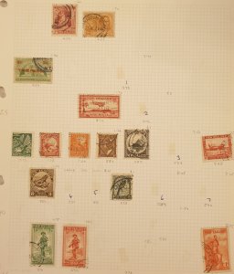 New Zealand Selection Of Used Postage Stamps On Album Page