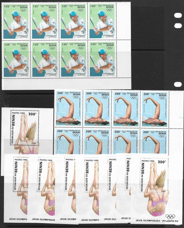 Benin 734-40 MNH cpl. set vf x 8, 2020 CV $58.40