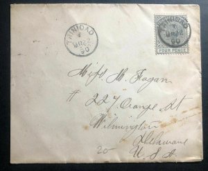 1890 Trinidad & Tobago Vintage Cover To Wilmington DE USA